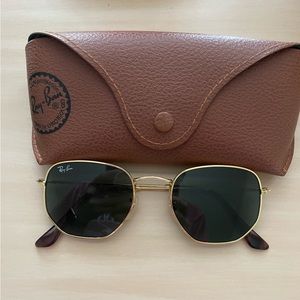 Gold Hexagon Ray Bans
